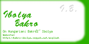 ibolya bakro business card
